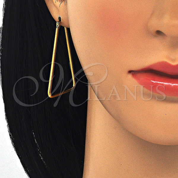 Stainless Steel Hoop Earrings — Medium Hoop Polished 02. — alternate product view — SKU 127892 | Acero Inoxidable aretes de aro — Medium Hoop pulido 02. — SKU 127892