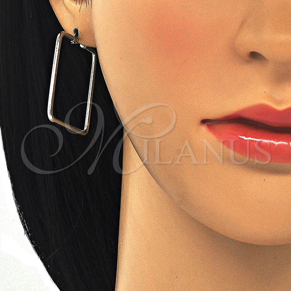 Stainless Steel Hoop Earrings — Medium Hoop Polished 02. — alternate product view — SKU 127895 | Acero Inoxidable aretes de aro — Medium Hoop pulido 02. — SKU 127895