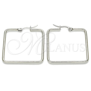 Stainless Steel Hoop Earrings — Medium Hoop Polished 02. — main product view — SKU 127895 | Acero Inoxidable aretes de aro — Medium Hoop pulido 02. — SKU 127895