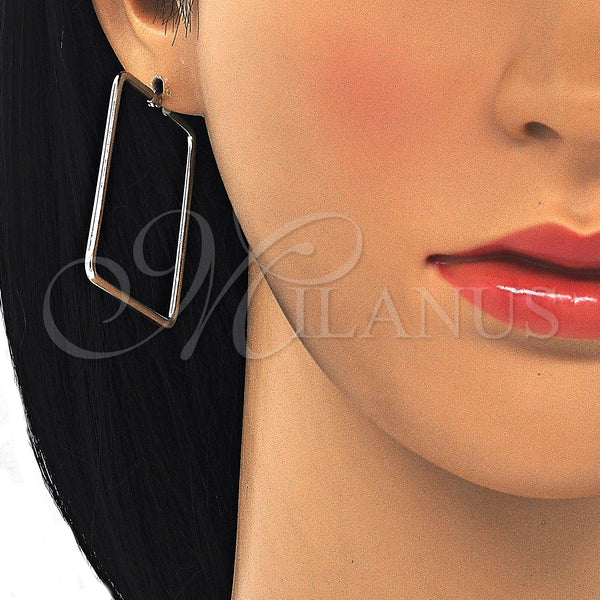 Stainless Steel Hoop Earrings — Medium Hoop Polished 02. — alternate product view — SKU 127896 | Acero Inoxidable aretes de aro — Medium Hoop pulido 02. — SKU 127896