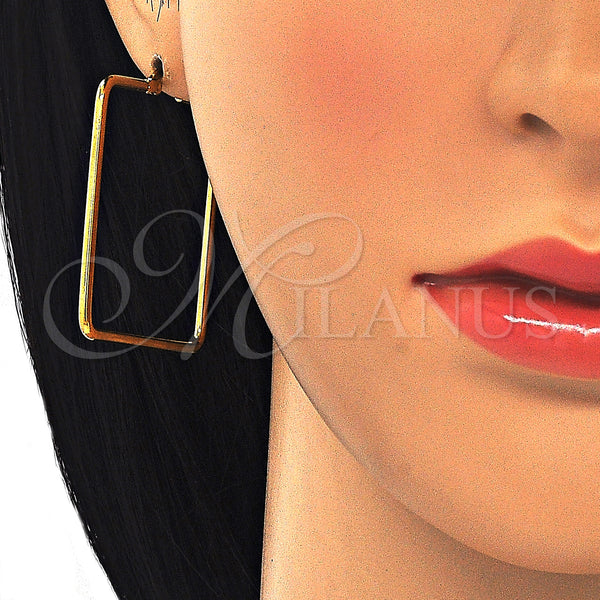 Stainless Steel Hoop Earrings — Medium Hoop Polished 02. — alternate product view — SKU 127900 | Acero Inoxidable aretes de aro — Medium Hoop pulido 02. — SKU 127900