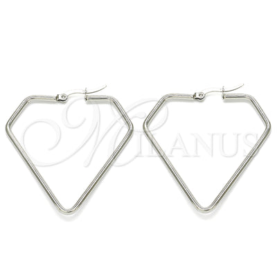 Stainless Steel Hoop Earrings — Medium Hoop Polished 02. for wholesale, main product view