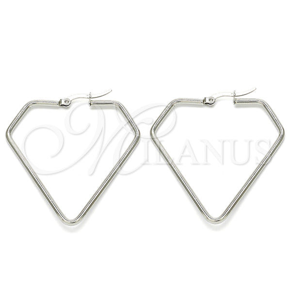 Stainless Steel Hoop Earrings — Medium Hoop Polished 02. — main product view — SKU 127902 | Acero Inoxidable aretes de aro — Medium Hoop pulido 02. — SKU 127902