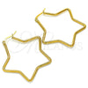 Stainless Steel Medium Hoop, Star Design, Polished, Golden Finish, 02.356.0005.45