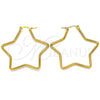 Stainless Steel Medium Hoop, Star Design, Polished, Golden Finish, 02.356.0005.45