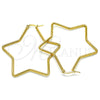 Stainless Steel Large Hoop, Star Design, Polished, Golden Finish, 02.356.0005.55
