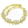 Oro Laminado Fancy Bracelet, Gold Filled Style Elephant and Fish Design, with White Micro Pave, Polished, Golden Finish, 03.316.0031.07 (05 MM Thickness, 7 Inches Length)