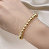 Oro Laminado Fancy Bracelet, Gold Filled Style Ball Design, Matte Finish, Golden Finish, 03.93.0010.07 (06 MM Thickness, 7 Inches Length)