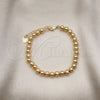 Oro Laminado Fancy Bracelet, Gold Filled Style Ball Design, Matte Finish, Golden Finish, 03.93.0010.07 (06 MM Thickness, 7 Inches Length)