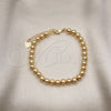 Oro Laminado Fancy Bracelet, Gold Filled Style Ball Design, Matte Finish, Golden Finish, 03.93.0010.07 (06 MM Thickness, 7 Inches Length)