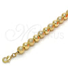 Oro Laminado Fancy Anklet, Gold Filled Style Matte Finish, Golden Finish, 03.93.0010.10 (06 MM Thickness, 10 Inches Length)