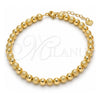 Oro Laminado Fancy Anklet, Gold Filled Style Matte Finish, Golden Finish, 03.93.0010.10 (06 MM Thickness, 10 Inches Length)