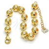 Oro Laminado Fancy Bracelet, Gold Filled Style Ball Design, Polished, Golden Finish, 03.93.0011.07 (08 MM Thickness, 7 Inches Length)