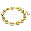 Oro Laminado Fancy Bracelet, Gold Filled Style Ball Design, Polished, Golden Finish, 03.93.0011.07 (08 MM Thickness, 7 Inches Length)