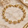 Oro Laminado Fancy Anklet, Gold Filled Style Ball Design, Polished, Golden Finish, 03.93.0011.10 (08 MM Thickness, 10 Inches Length)