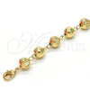 Oro Laminado Fancy Bracelet, Gold Filled Style Diamond Cutting Finish, Golden Finish, 03.93.0012.07 (08 MM Thickness, 7 Inches Length)