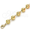 Oro Laminado Fancy Anklet, Gold Filled Style Diamond Cutting Finish, Golden Finish, 03.93.0012.10 (08 MM Thickness, 10 Inches Length)