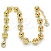 Oro Laminado Fancy Anklet, Gold Filled Style Diamond Cutting Finish, Golden Finish, 03.93.0012.10 (08 MM Thickness, 10 Inches Length)