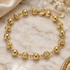 Oro Laminado Fancy Anklet, Gold Filled Style Diamond Cutting Finish, Golden Finish, 03.93.0012.10 (08 MM Thickness, 10 Inches Length)