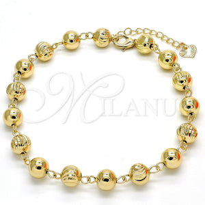 Gold Filled Anklet — Fancy Anklet Diamond Cutting 03.93. 08 MM Thickness — main product view — SKU 128037 | Oro Laminado tobillera — elegante Anklet Diamond Cutting 03.93. 08 MM Thickness — SKU 128037