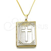 Oro Laminado Pendant Necklace, Gold Filled Style Cross Design, Polished, Golden Finish, 04.117.0003.20 (02 MM Thickness, 20 Inches Length)
