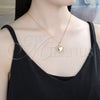 Oro Laminado Pendant Necklace, Gold Filled Style Heart Design, Polished, Golden Finish, 04.117.0005.20 (02 MM Thickness, 20 Inches Length)