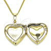 Oro Laminado Pendant Necklace, Gold Filled Style Heart Design, Polished, Golden Finish, 04.117.0005.20 (02 MM Thickness, 20 Inches Length)
