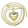 Oro Laminado Pendant Necklace, Gold Filled Style Heart Design, Polished, Golden Finish, 04.117.0005.20 (02 MM Thickness, 20 Inches Length)