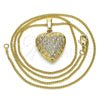 Oro Laminado Pendant Necklace, Gold Filled Style Heart Design, Polished, Golden Finish, 04.117.0008.20 (02 MM Thickness, 20 Inches Length)