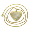 Oro Laminado Pendant Necklace, Gold Filled Style Heart Design, Polished, Golden Finish, 04.117.0007.20 (02 MM Thickness, 20 Inches Length)