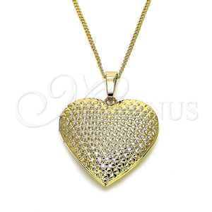 Gold Filled Necklace — Pendant Necklace Heart Design Polished 04. 02 MM — main product view — SKU 128060 | Oro Laminado collar — Pendant Necklace corazón diseño pulido 04. 02 MM — SKU 128060