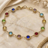Oro Laminado Fancy Bracelet, Gold Filled Style with Multicolor Crystal, Polished, Golden Finish, 03.63.2064.08 (07 MM Thickness, 8 Inches Length)