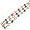 Oro Laminado Fancy Bracelet, Gold Filled Style with Multicolor Crystal, Polished, Golden Finish, 03.63.2064.08 (07 MM Thickness, 8 Inches Length)