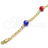 Oro Laminado Fancy Bracelet, Gold Filled Style Evil Eye Design, with Multicolor Opal, Polished, Golden Finish, 03.63.2066.07 (04 MM Thickness, 7 Inches Length)