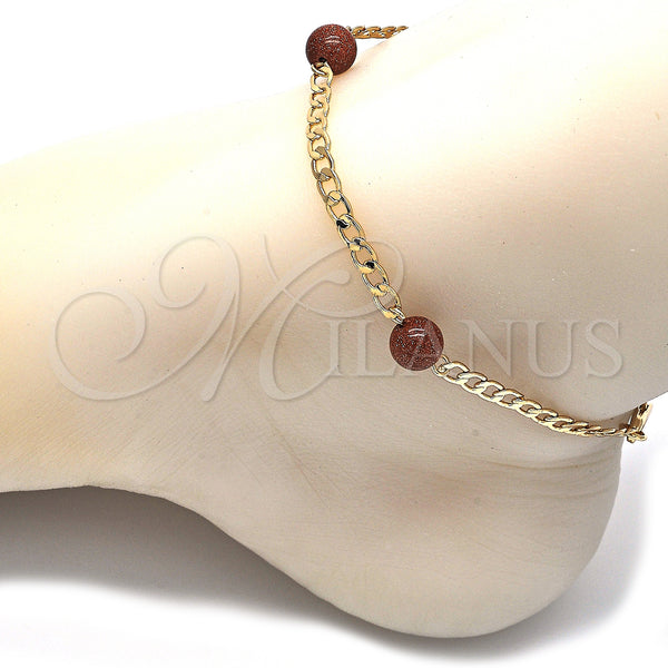 Gold Filled Anklet — Fancy Anklet Polished 03.63. 04 MM Thickness 10 — alternate product view — SKU 128088 | Oro Laminado tobillera — elegante Anklet pulido 03.63. 04 MM Thickness 10 — SKU 128088
