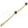 Oro Laminado Fancy Anklet, Gold Filled Style Polished, Golden Finish, 03.63.2067.10 (04 MM Thickness, 10 Inches Length)