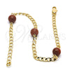 Oro Laminado Fancy Anklet, Gold Filled Style Polished, Golden Finish, 03.63.2067.10 (04 MM Thickness, 10 Inches Length)