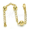Oro Laminado Fancy Bracelet, Gold Filled Style Polished, Golden Finish, 03.63.2068.07 (04 MM Thickness, 7 Inches Length)