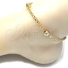 Oro Laminado Fancy Anklet, Gold Filled Style Polished, Golden Finish, 03.63.2068.10 (04 MM Thickness, 10 Inches Length)