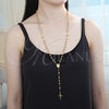 Oro Laminado Medium Rosary, Gold Filled Style Virgen Maria and Crucifix Design, Polished, Golden Finish, 09.213.0019.28