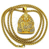 Stainless Steel Pendant Necklace, with White Crystal, Polished, Golden Finish, 04.259.0002.30 (03 MM Thickness, 30 Inches Length)