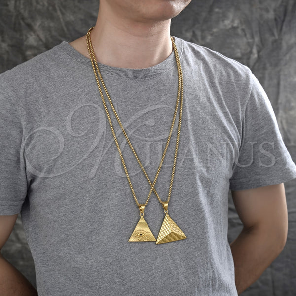 Stainless Steel Necklace — Pendant Necklace Polished 04. 03 MM Thickness 30 — alternate product view — SKU 128120 | Acero Inoxidable collar — Pendant Necklace pulido 04. 03 MM Thickness 30 — SKU 128120