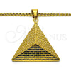 Stainless Steel Pendant Necklace, Polished, Golden Finish, 04.259.0012.30 (03 MM Thickness, 30 Inches Length)