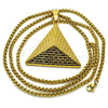 Stainless Steel Pendant Necklace, Polished, Golden Finish, 04.259.0012.30 (03 MM Thickness, 30 Inches Length)