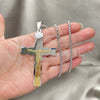 Stainless Steel Pendant Necklace, Crucifix Design, Polished, Two Tone, 04.116.0002.30 (03 MM Thickness, 30 Inches Length)