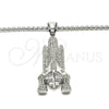 Stainless Steel Pendant Necklace, Cross Design, with White Crystal, Polished, Steel Finish, 04.358.0002.30 (03 MM Thickness, 30 Inches Length)