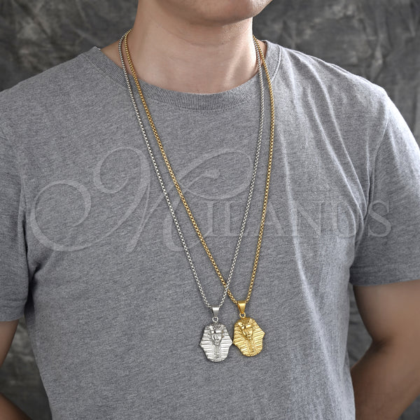 Stainless Steel Necklace — Pendant Necklace Polished 04. 03 MM Thickness 30 — alternate product view — SKU 128156 | Acero Inoxidable collar — Pendant Necklace pulido 04. 03 MM Thickness 30 — SKU 128156