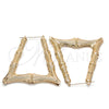 Oro Laminado Extra Large Hoop, Gold Filled Style Bamboo Design, Polished, Golden Finish, 02.359.0002.70