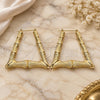 Oro Laminado Extra Large Hoop, Gold Filled Style Bamboo Design, Polished, Golden Finish, 02.359.0002.70
