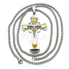Stainless Steel Pendant Necklace, Cross Design, Polished, Two Tone, 04.116.0028.30 (03 MM Thickness, 30 Inches Length)